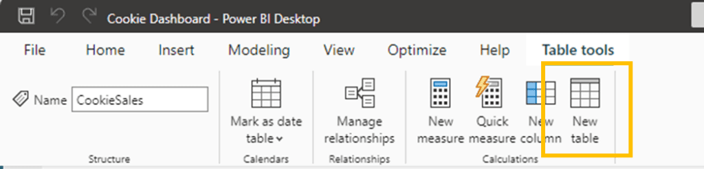 Use DAX to create a duplicate table by clicking New Table under Table Tools