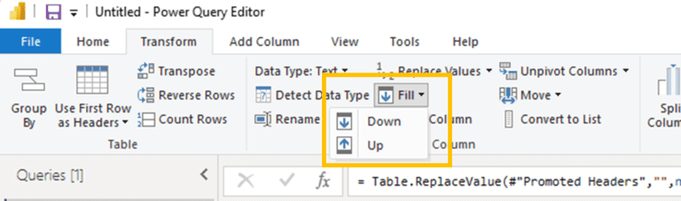 How to Fill Down in Power BI Power Query