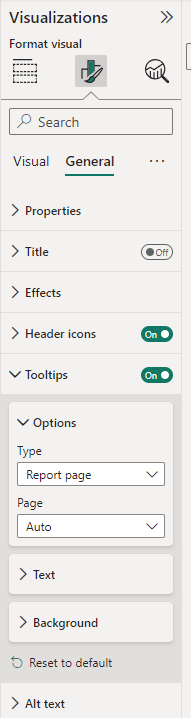Screenshot of how to turn on tooltips for avisual and how to modify the formatting options