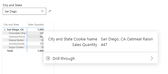 Screenshot of a Power BI tooltip enabled using the newest version of tooltips when hovering over a visual in Power BI