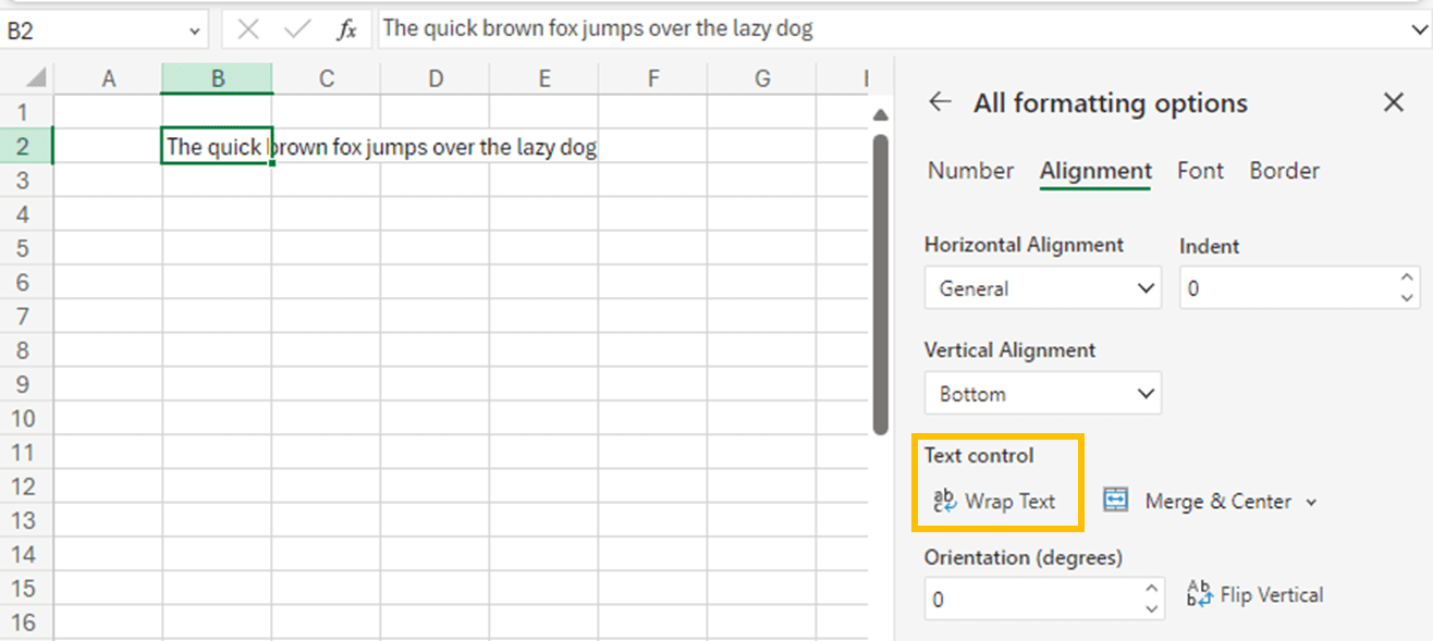 How to Wrap Text in Excel Online