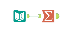 An Alteryx Summarize Tool added to a workflow
