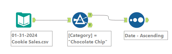 Example of a one to one connection in Alteryx