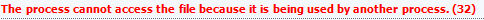 A process cannot access the file because it is in use by another process error in Alteryx
