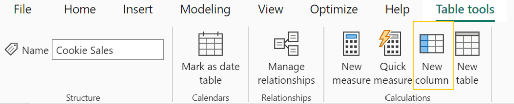 Adding a new column in Power BI using DAX formulas