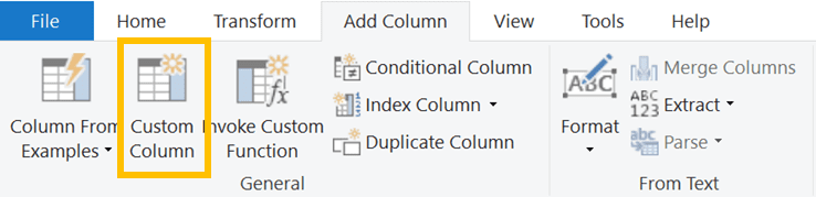 Adding a new custom column in Power Query