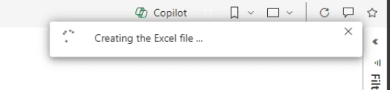 Analyze in Excel creates a new Excel File with a pre-made Pivot Table